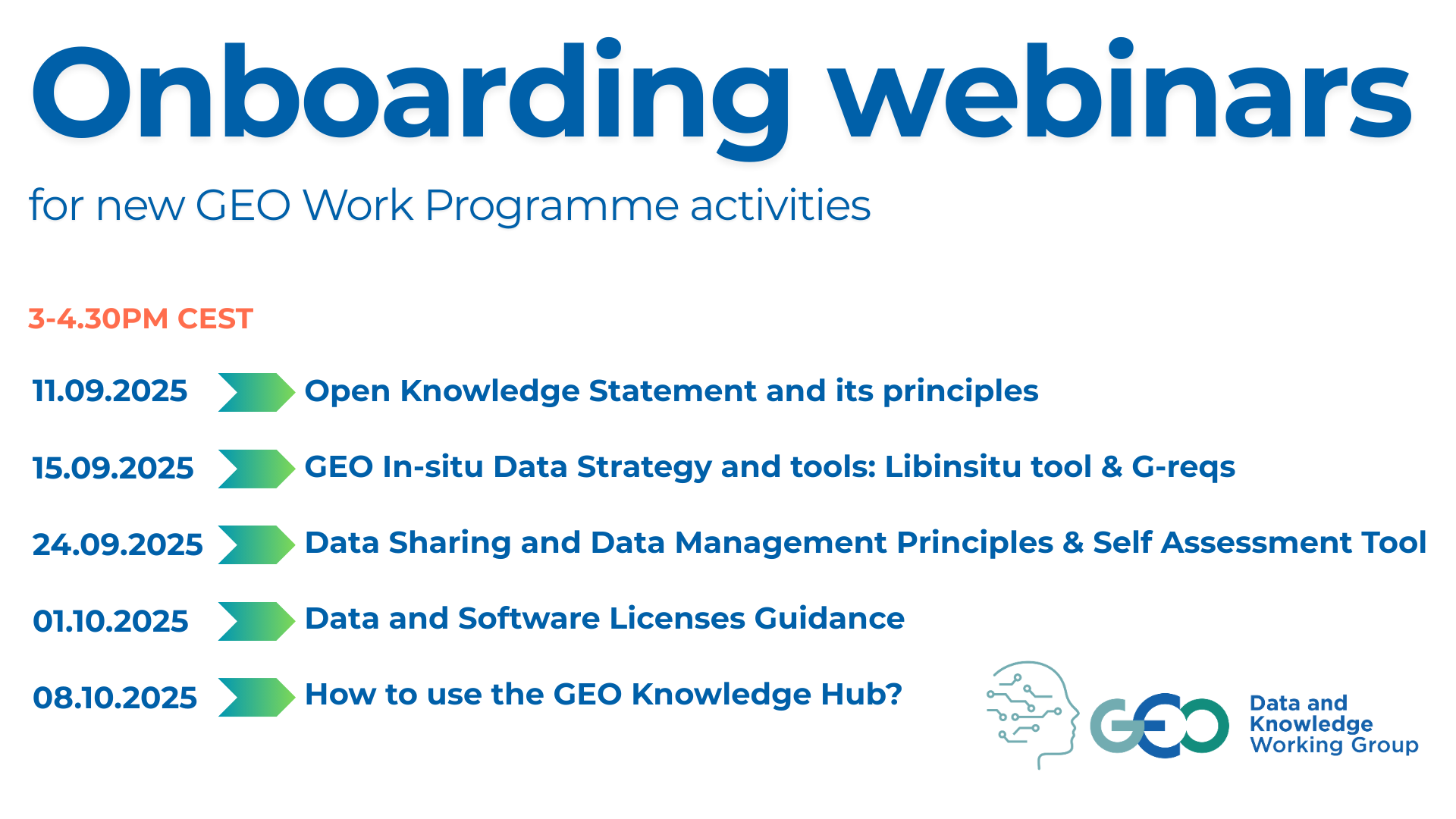 GEO DKWG Onboarding Webinars 2025